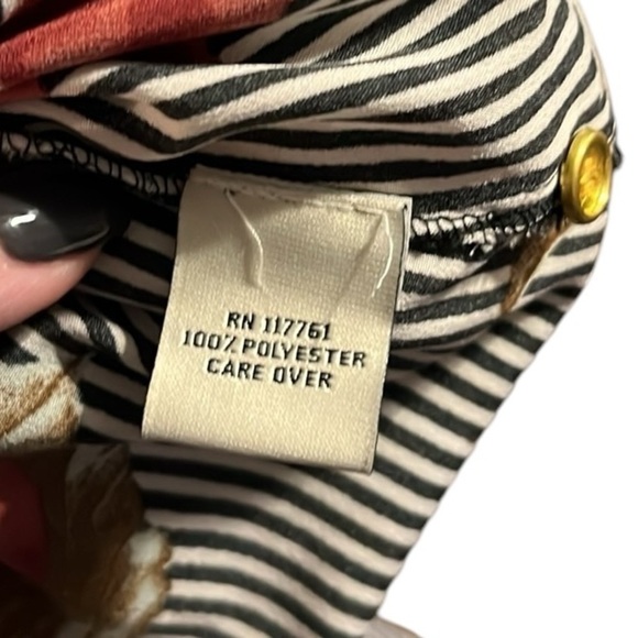 Speed Control New York zipper front striped floral dress. Brass hardware - Picture 8 of 8